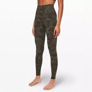 lululemon Align High-Rise Pant 28" Leggings Incognito Camo Multi Gator Green